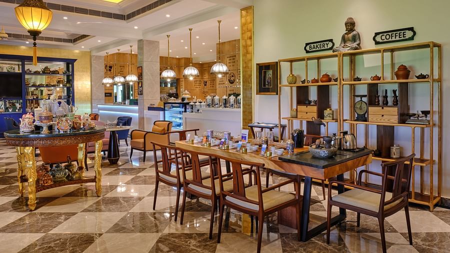 indoor seating space at the lounge - Mayfair Tea Resort, Siliguri  