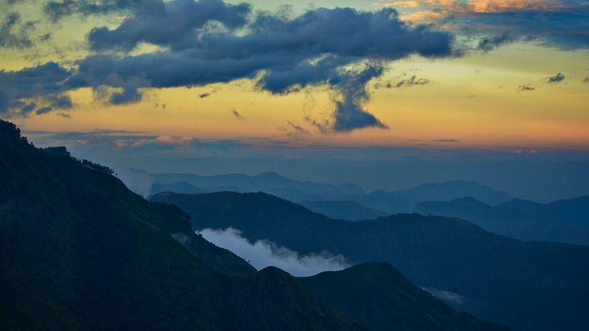 Valley at sunset