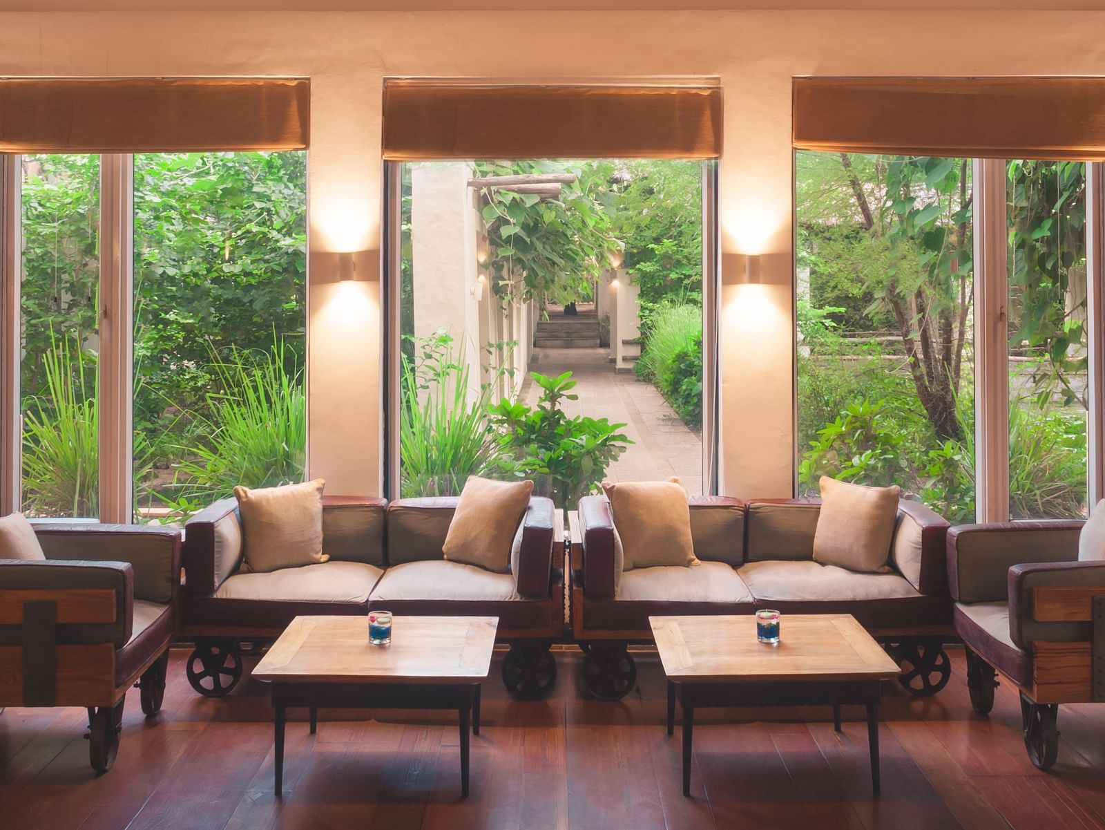 Interiors of the dining hall at our lodge in Sariska - Trees N Tigers, Sariska