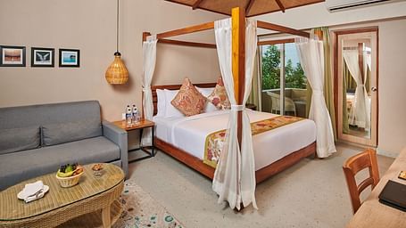 The Sanctuary room with cosy bed and beautiful view from window