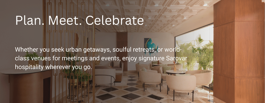 Creative banner showcasing elegant hotel lobby with checkered flooring at Sarovar Hotels Private Limited - India's Leading Hotel Chain.