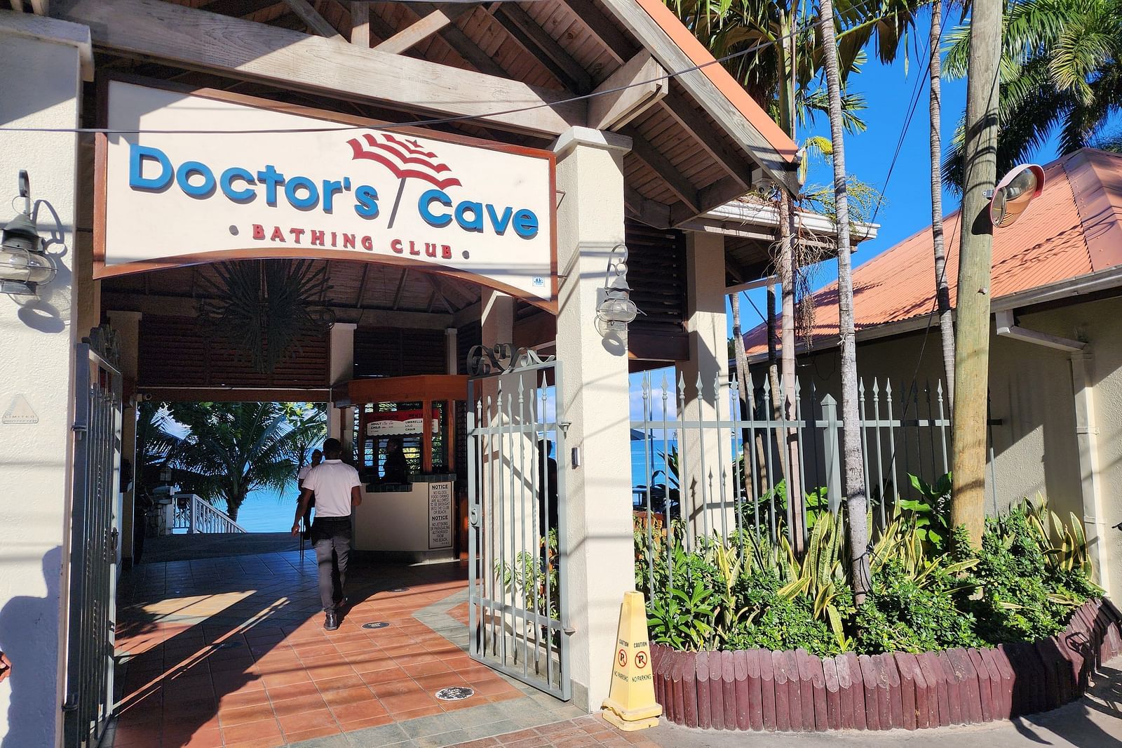 A signage representing the name of Doctors Cove Beach in Jamaica - Hotel 39, Jamaica.