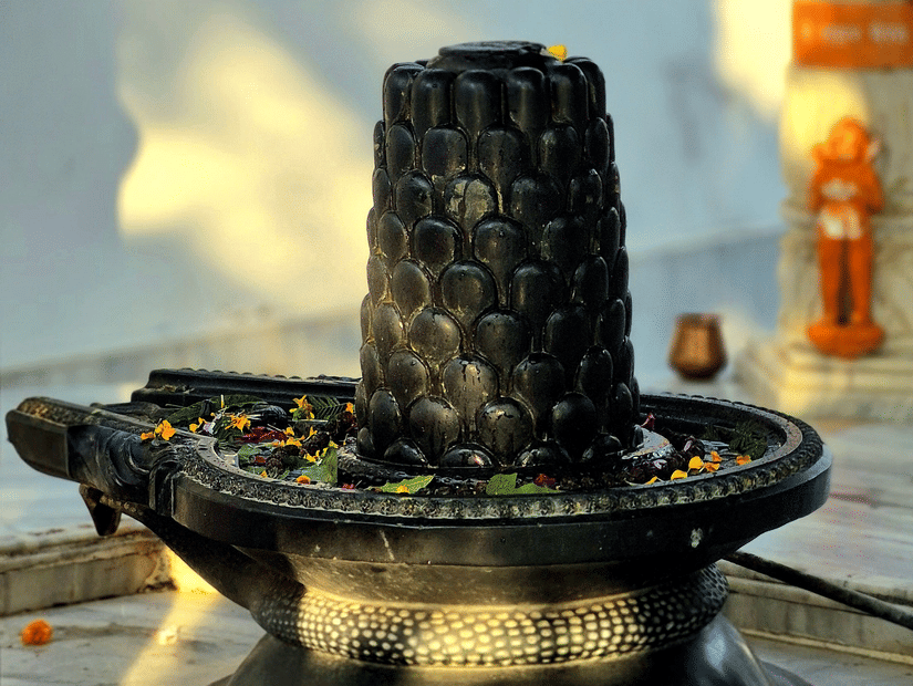 A close up of shiva linga in a temple.