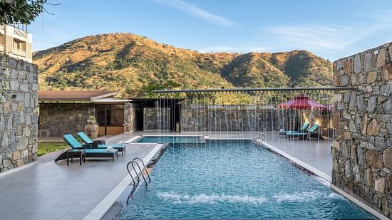 view of a swimming pool at Stone Wood Hotel, Kumbhalgarh