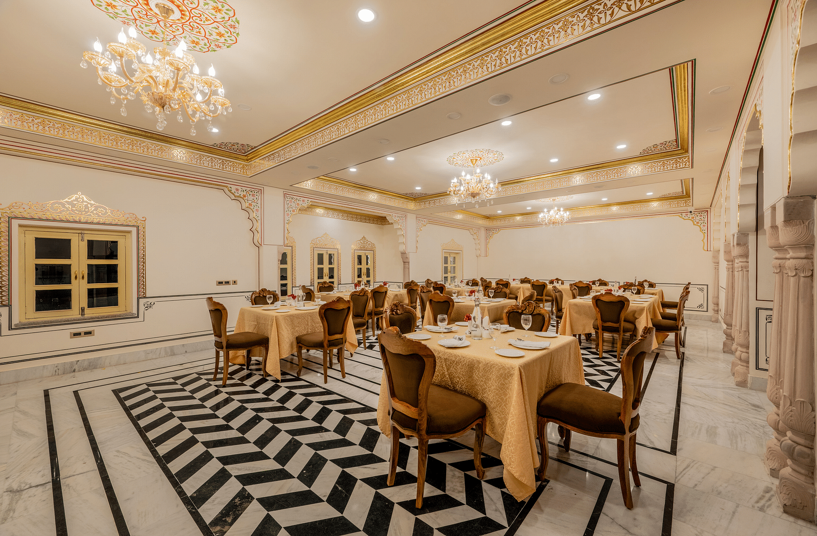 a beautiful image of a restaurant with traditional rajasthani decorsowmya@simplotel.com