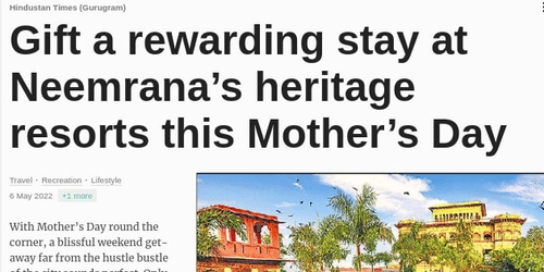 HindustanTimes article about Neemrana