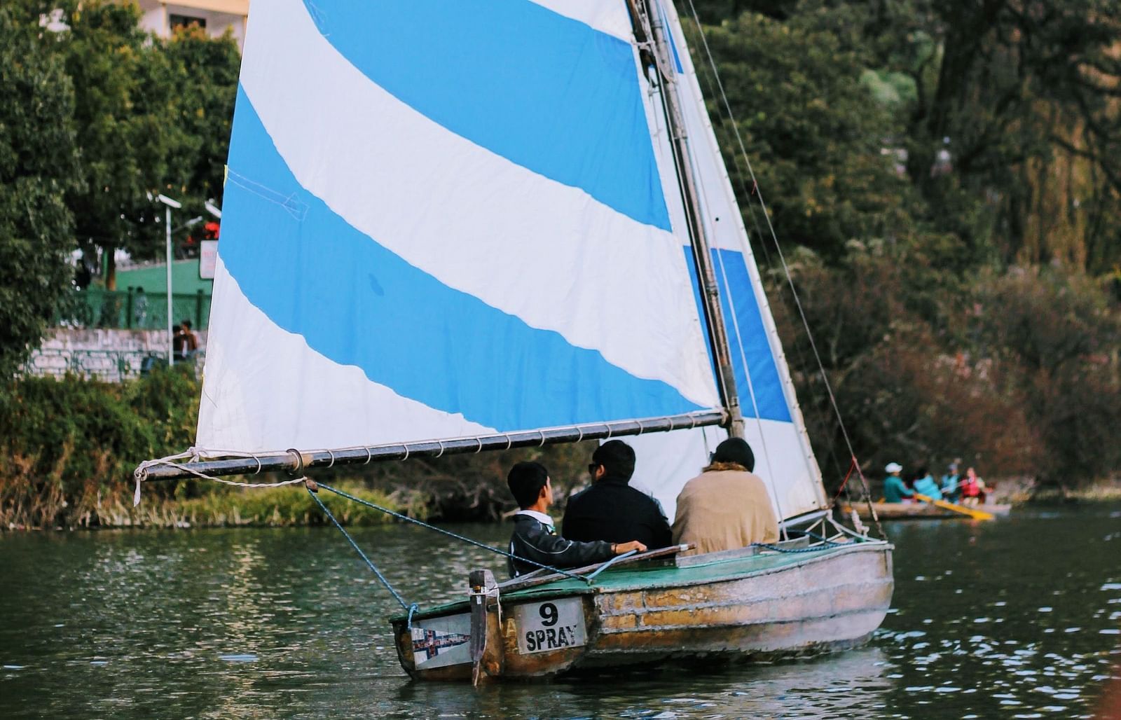 Sailing in a boat in Naini lake