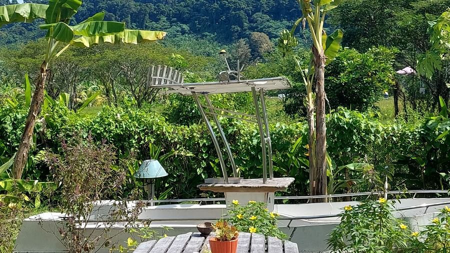 A round table outside the hotel | Matsya Island Retreat