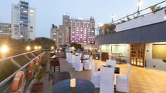 seating arrangements on the the open air deck at Polo Floatel Kolkata