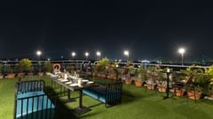 one of the open air decks with seating arrangements at Polo Floatel Kolkata
