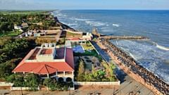 Aerial view of The bungalow on the beach - 17th century, Tranquebar