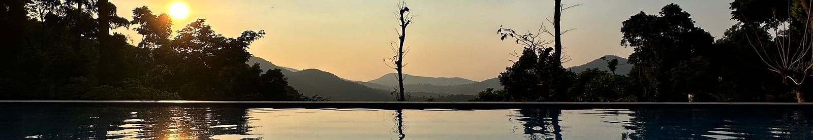 An image of a lake seen during a sunrise