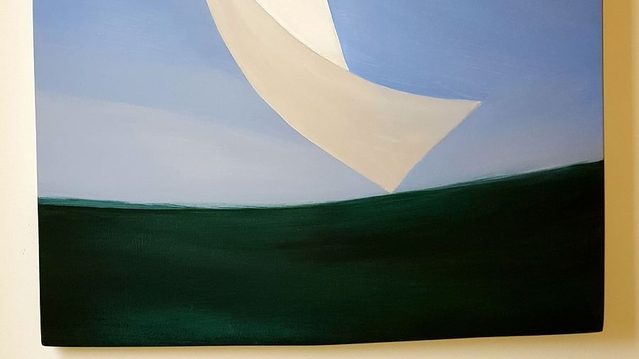 A serene painting of a sailboat adding to the charm of the room - Brewery Gulch Inn & Spa
