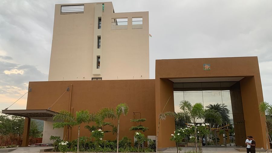 Front view of the entrance at Pride Resort Ambaji with its beautiful and magnificent facade