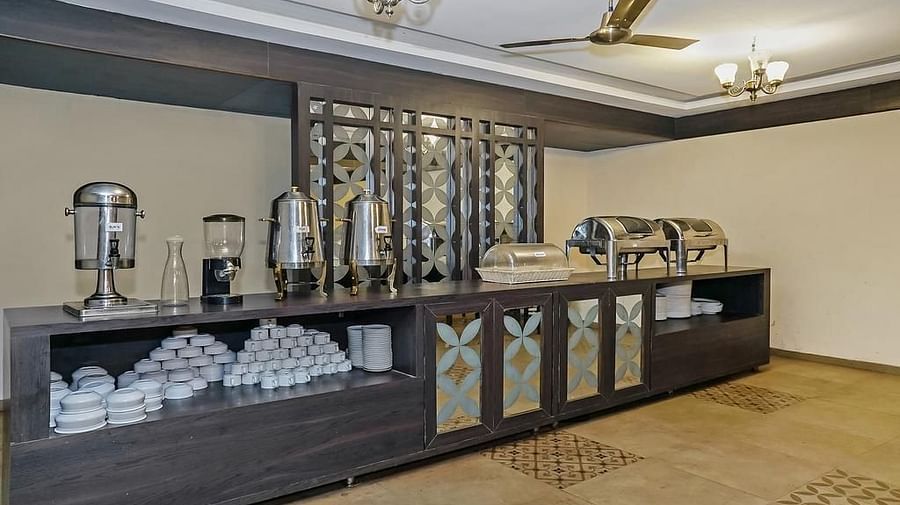 Buffet inside the restaurant at Rahi Forest View
