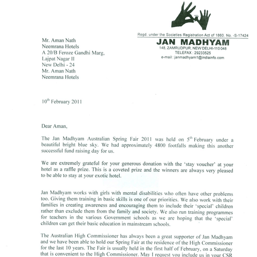 2011 Jan Madhyam ltr-Ranjana Pandey   Jolly Rohatagi