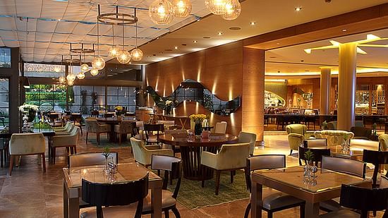The interior of a restaurant with seating arrangements