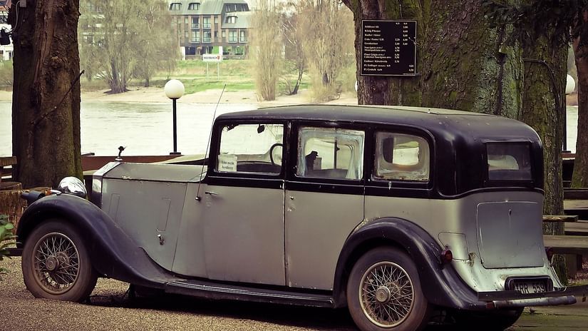 A rolls royce phantom car parked