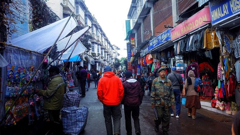 Street market selling different kinds of local goods