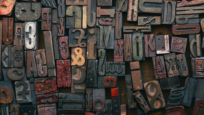 many block printing items kept next to each other and an image taken from above