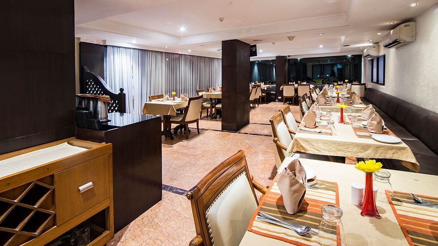 interior of our in-house restaurant in vile parle - royal palate