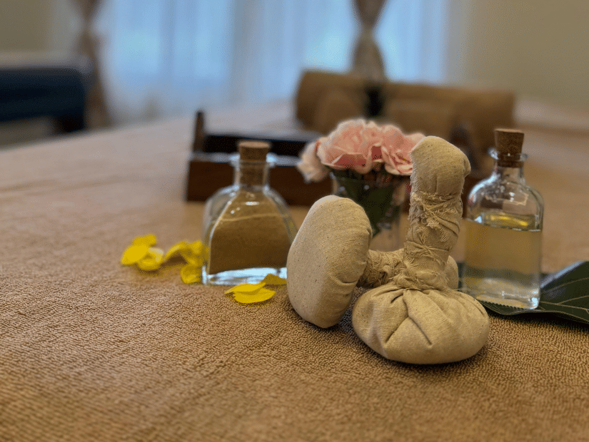 Spa setup with wellness amenities at Machaan Wilderness Lodge