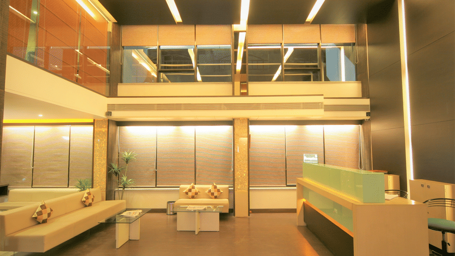 Lobby of our hotel in Alkapuri