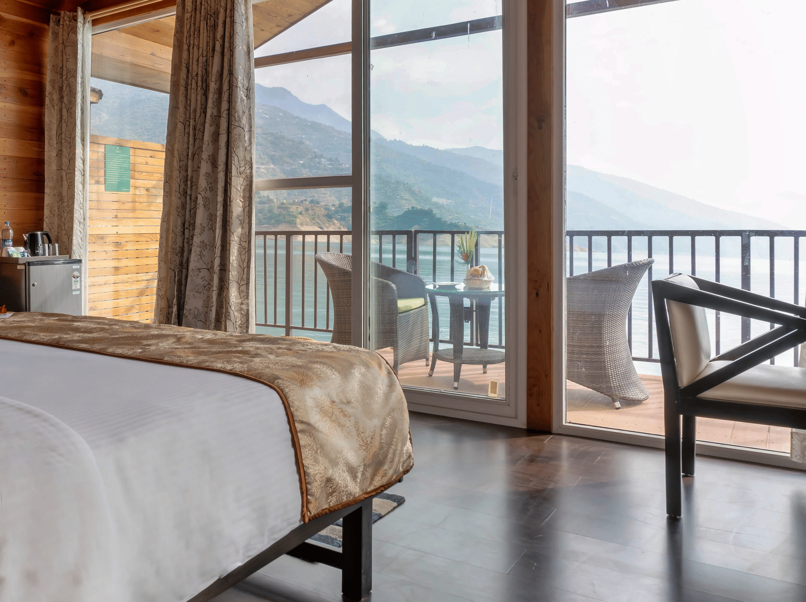 Beautiful views from the porch of the Floating Huts at Le ROI Floating Huts & Eco Rooms.