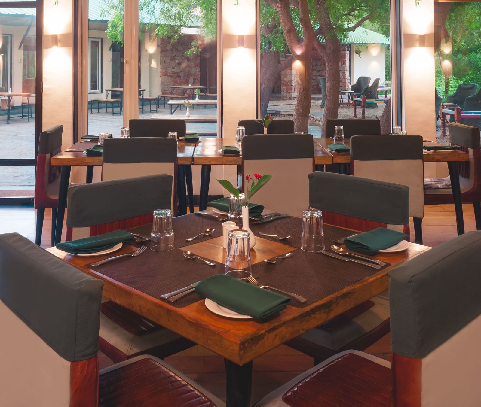 The dining hall at our lodge - Trees N Tigers, Sariska