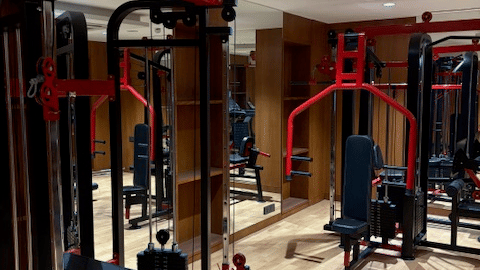 A well-equipped fitness centre featuring professional strength training machinery and multi-gym equipment - Praveg's Grand Eulogia, Ahmedabad