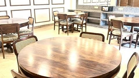tables in the Dining Hall at Summer House, Nandi Hills