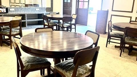 tables in the Dining Hall at Summer House, Nandi Hills