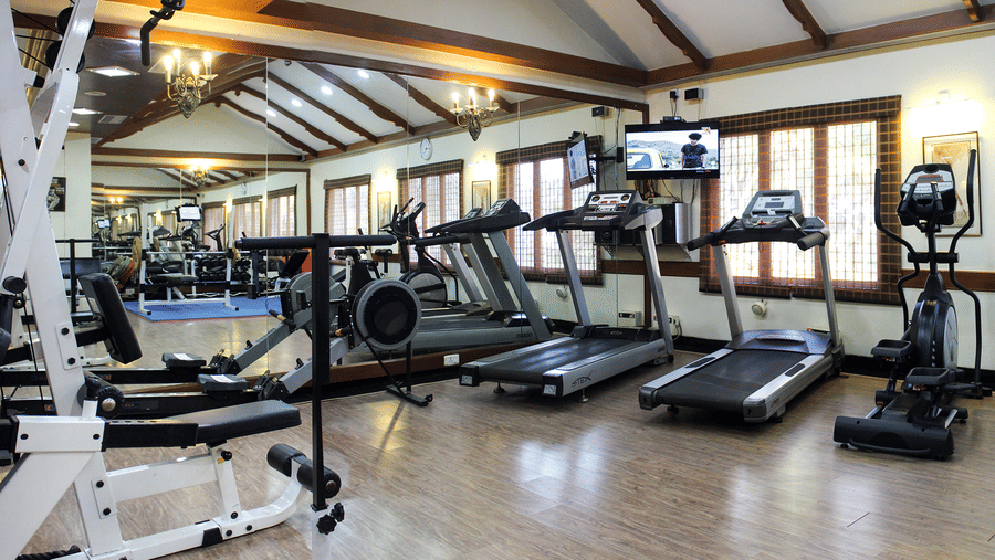 Gym equipment in a gym