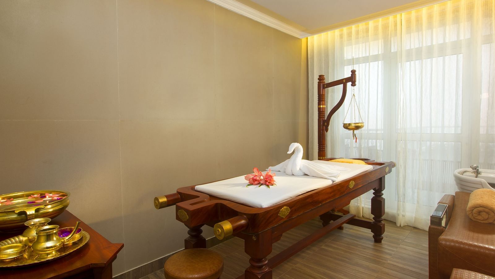 Spa area at Fragrant Nature Munnar, featuring neatly arranged seating prepared for guests