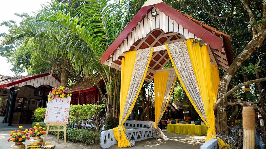 Decorations at the entrance of The canopy, Capitol Village Resort, Madikeri