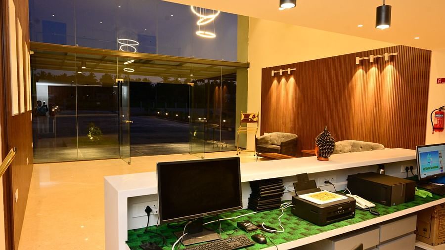 Well lit reception area at night 2 - Clarks Inn Express, KRS Road, Mysore