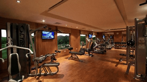 different kind of gym equipment inside the gym at The Ananta Udaipur