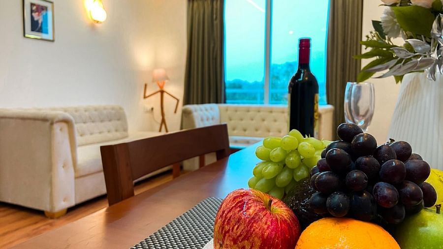 Image of fruits on a table in a room at  Vagator Downtown, Goa 