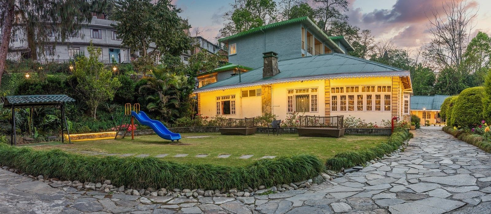 Paved road leading to Summit Barsana Resort & Spa, Kalimpong