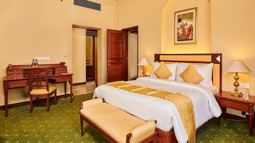 Luxury Suite closer view of bed and superior interior - The Ummed Jodhpur, Palace Resort and Spa