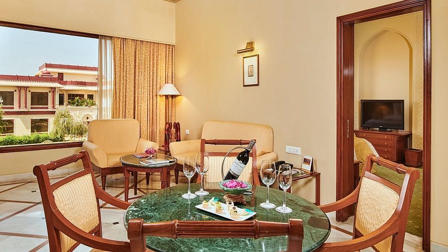 Luxury Suite Dining area with chair and table - The Ummed Jodhpur, Palace Resort and Spa