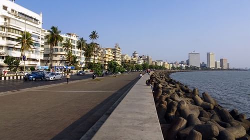 Marine drive in Mumbai during clear skies