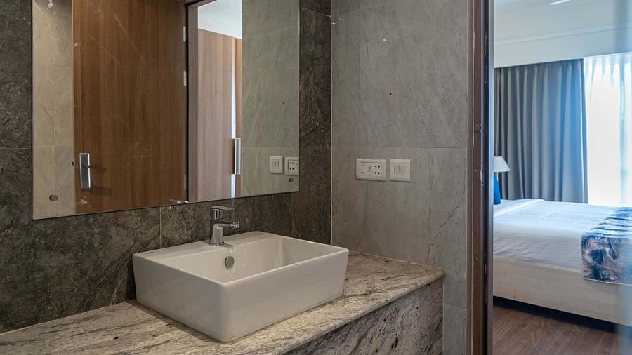Overview of the washroom inside one of the rooms - Starlit Suites Newtown, Kolkata