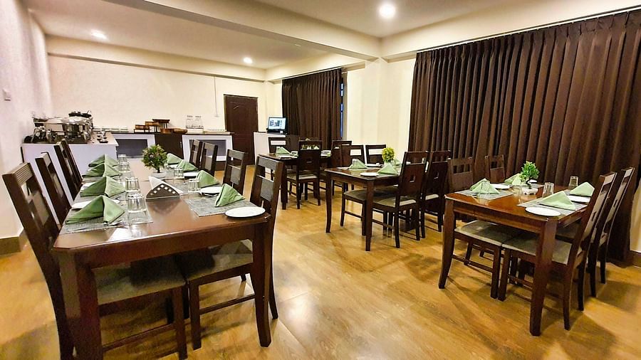 Dream Villa Retreat, Pelling - The seating arrangement with tables and chair at our restaurant