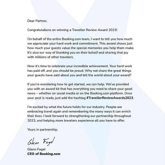 Letter from Booking