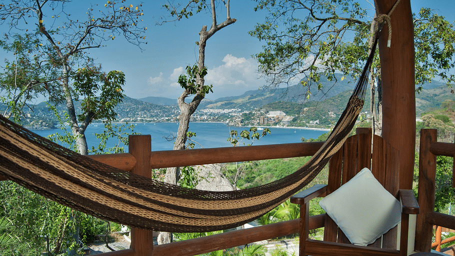 The Studios at Solana Vacation Rental Zihuatanejo Pinzan jr suite terrace and view Solana BandB Zihuatanejo Mexico
