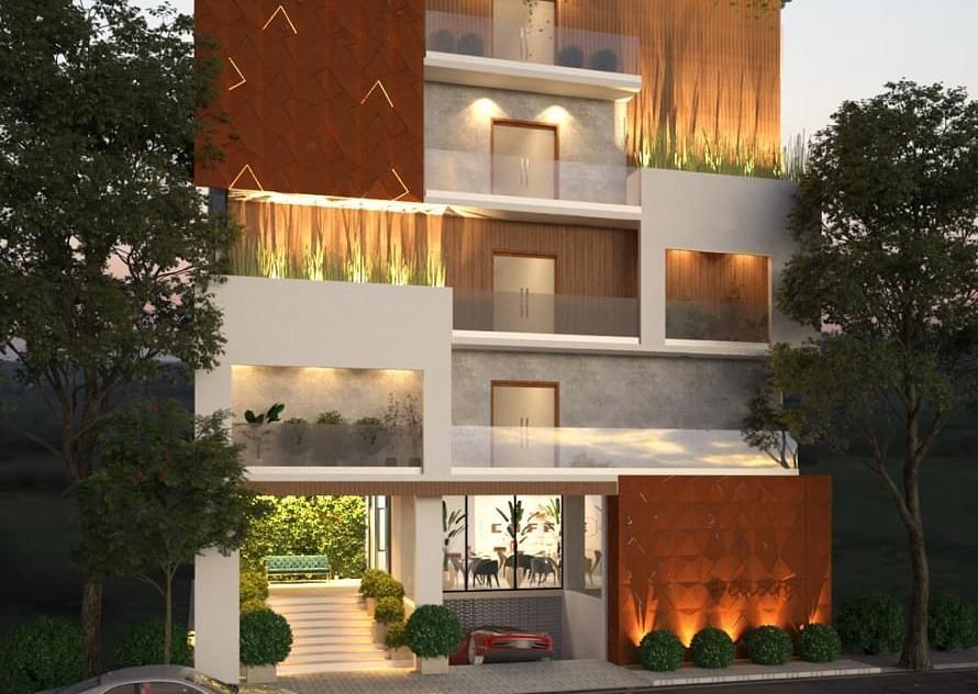 3D rendering of a hotel facade