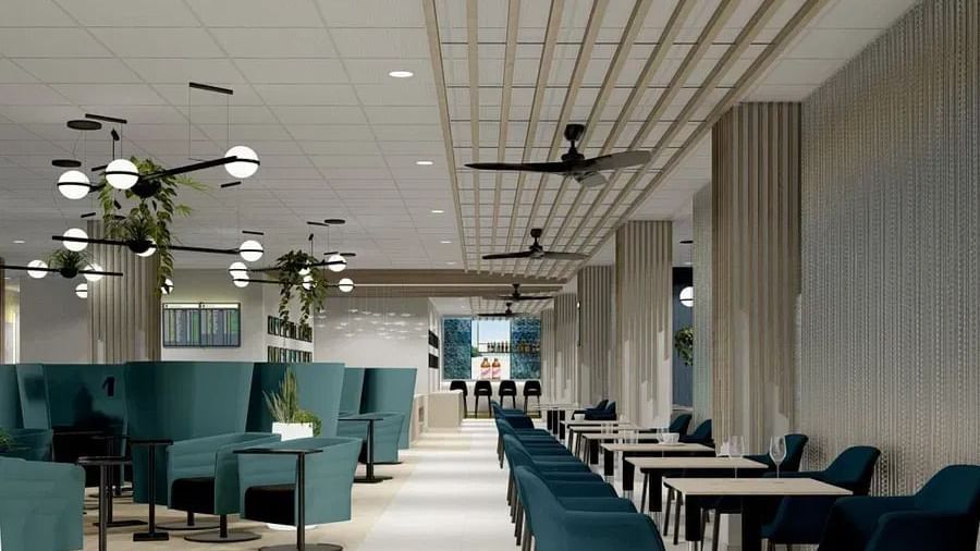 Elegant dining area with modern chairs and soft lighting for a refined dining experience.