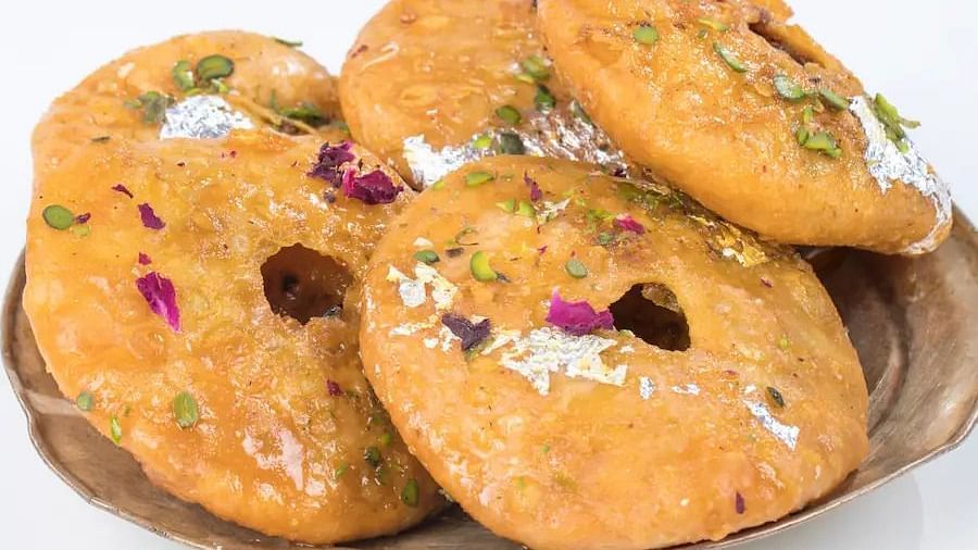 mawa kachori served on a plate
