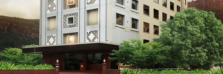 A design of the exterior facade of Hotel Raj Park - our Luxury Hotel in Tirupati